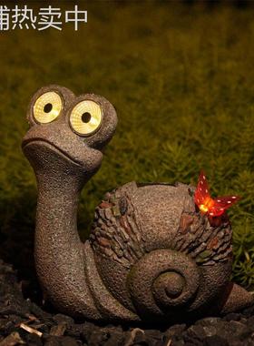 庭院用品户外动物摆件太阳能小夜灯园林花园草坪装饰假山造景摆件