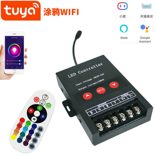 12V24V灯带大功率360W涂鸦智能24键RGB控制器手机APP音乐控制器