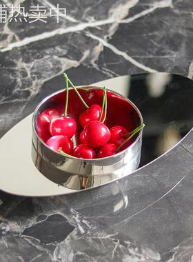 创意艺术飞碟金属果盘摆件样板房售楼处餐厅咖啡厅零食点心碗饰品