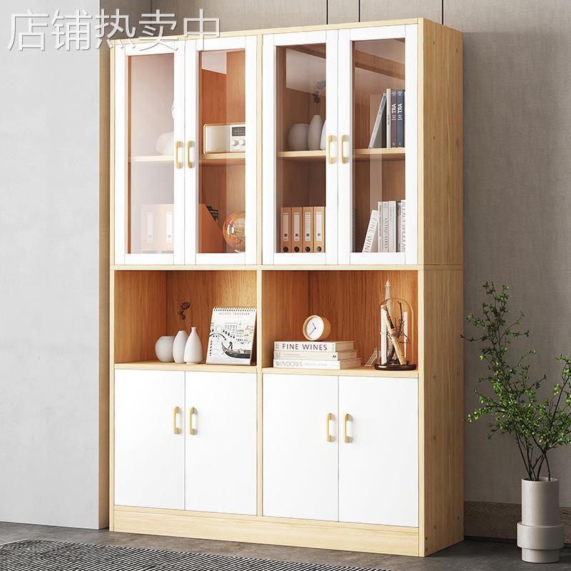 叁格木落地书柜客厅简约置物架简易家用学生卧室桌面收纳小书柜子