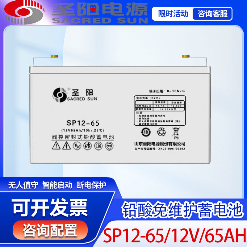 圣阳SP12-100太阳能免维护蓄电池12V100AHUPS/EPS直流屏大容量