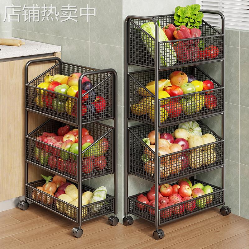 厨房蔬菜置物架菜篮子多层落地水果蔬收纳筐家用放菜储菜架新款