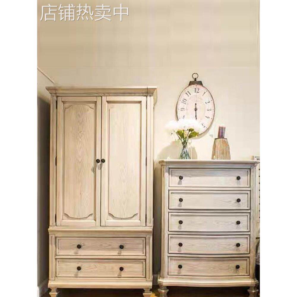 全实木小衣柜矮收纳白色纯实木原木美式小户型儿童男女孩卧室家用