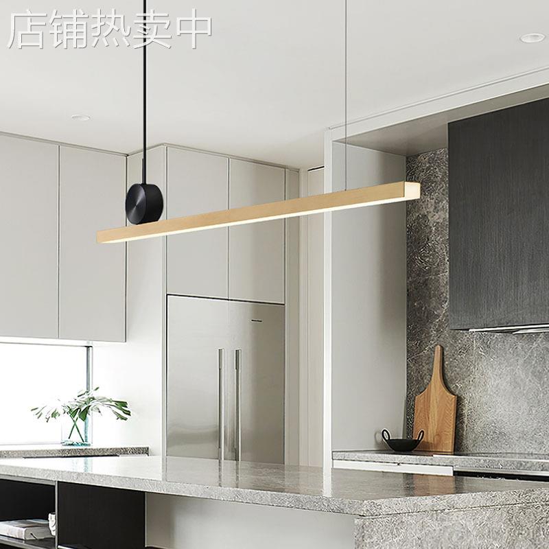 全铜创意一字餐厅吊灯北欧现代设计师饭厅吧台餐桌办公室长条吊灯
