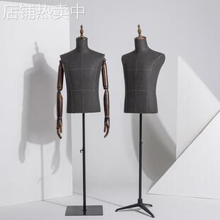 砂洗布男模特道具服装店半身男装店假人台橱窗展示架西装模特架子