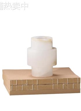 轻奢现代中古风博古架云石摆件茶室家居茶几桌面装饰手工花器摆件