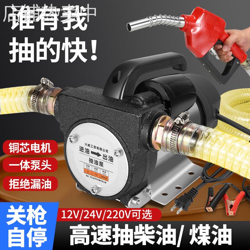 电动抽油泵12v24v220v柴油泵小型抽油机自吸泵抽水加油神器加油机