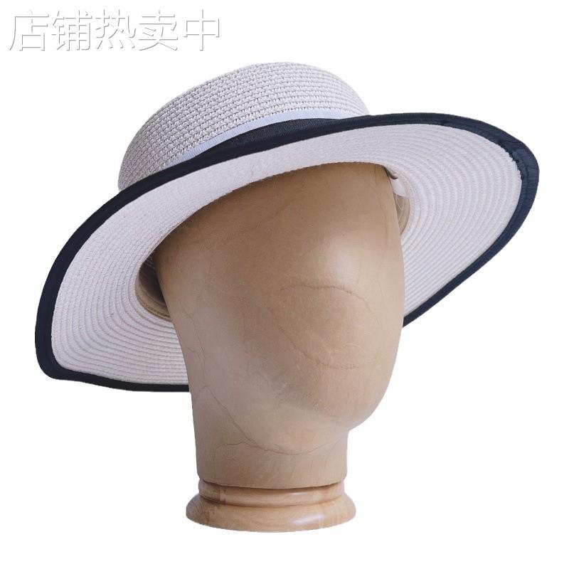 跨境新品手工贴牛皮纸头模帽子收纳架帽子展示架配实木底座可拆装