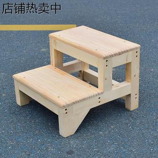 阶梯脚踏台二三步木台阶脚踏板凳梯子楼梯凳子两用梯步踏板