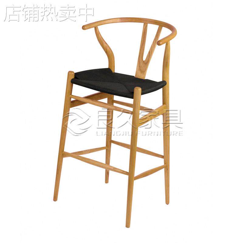 咖啡厅实木吧餐椅奶茶店餐厅欧式椅子休闲音乐酒吧水曲柳实木椅