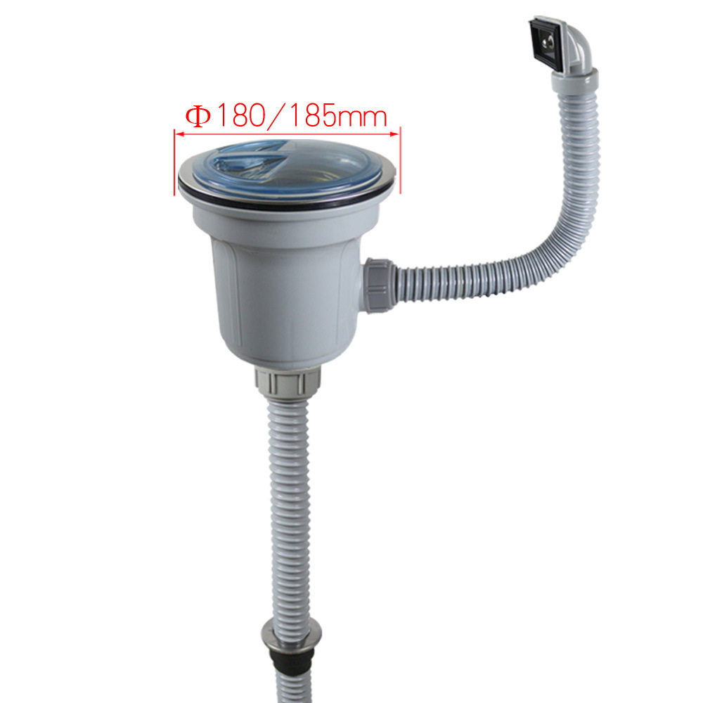 直销天力韩国厨房水槽180185mm下水器防臭洗菜盆排水管Z6006C078