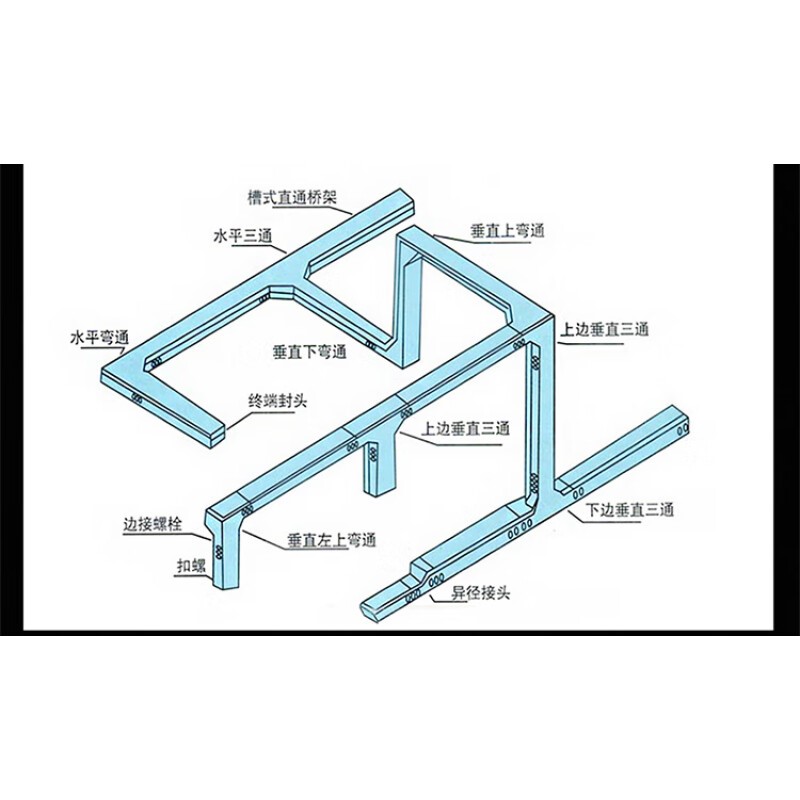 电缆桥架弯头水平弯三通四通左上右下垂直弯异径接头大小头变径