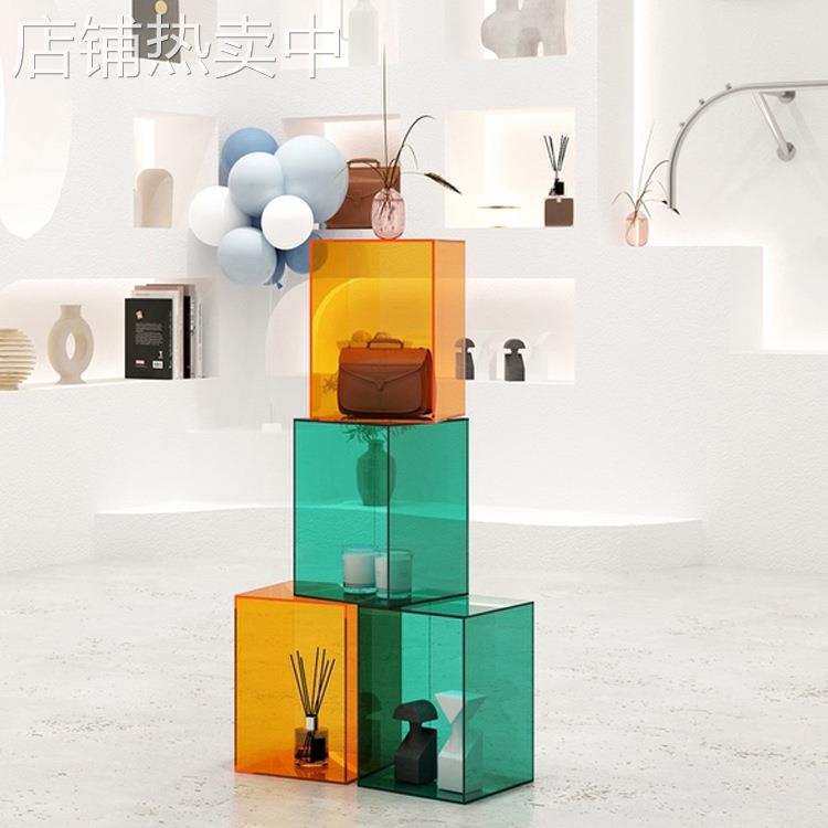服装店亚克力透明展示架流水台展示台橱窗陈列道具鞋包摆件地台