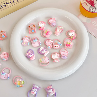 女童宝宝卡通可爱库洛米皮筋高弹力不伤发绳儿童扎小揪揪耐用发圈