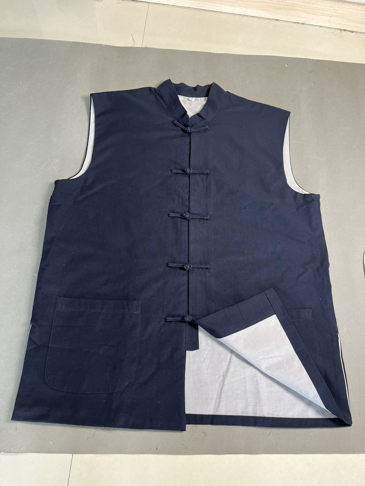 中式立领马甲男女复古盘扣休闲百搭纯棉老粗布居士茶艺服禅修坎肩