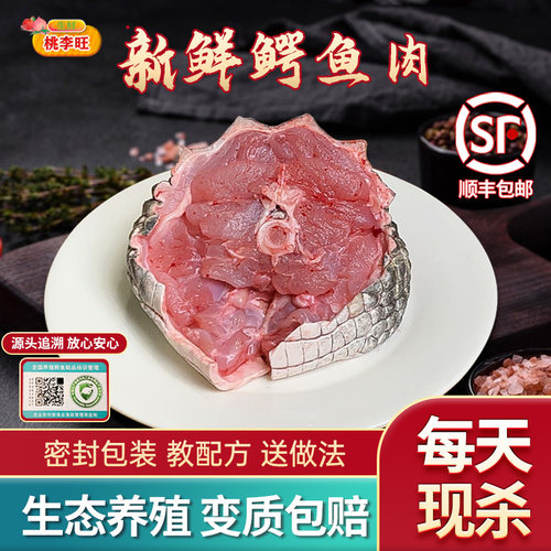 3斤新鲜现杀鳄鱼肚纯瘦鳄鱼肉