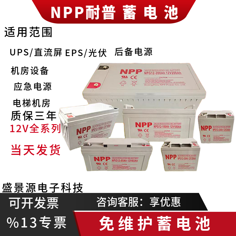 NPP耐普蓄电池NPG12-100AH12V65AH38AH40AH100AH120AH150AH200AH