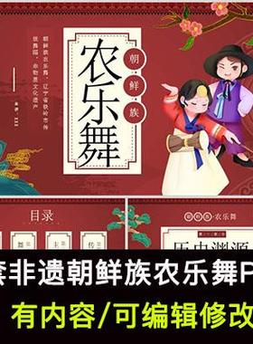 非遗朝鲜族农乐舞介绍PPT课件传统文化传承科普民间艺术知识宣传