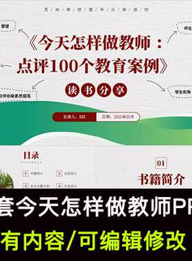读书分享会 今天怎样做教师 名著导读阅读交流分享ppt模板课件