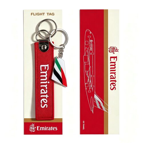 Emirates Airlines阿联酋航空飞机箱包钥匙扣圈刺绣旅行纪念挂件