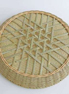 。竹筛子带孔竹筐竹工艺品有孔竹编米筛筛芝麻茶叶干货竹子制