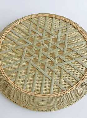 。竹筛子带孔竹筐竹工艺品有孔竹编米筛筛芝麻茶叶干货竹子制