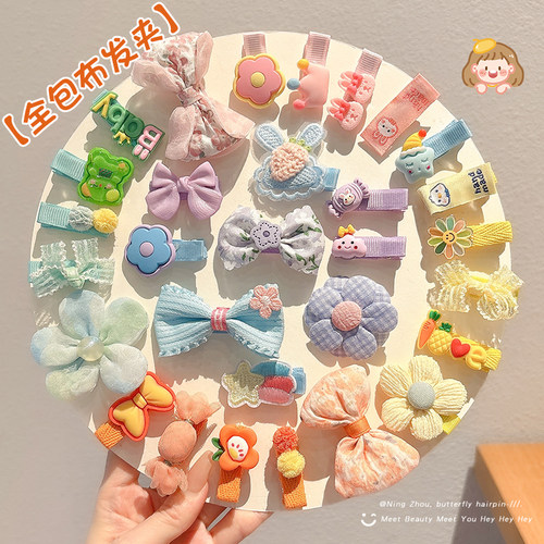 儿童宝宝发夹全包布胎毛夹子头饰
