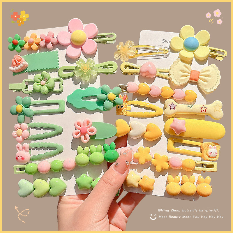 彩色儿童发夹女孩侧边刘海夹子