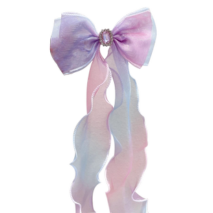 超仙蝴蝶结头饰发带女夏季绑发飘带珍珠流苏儿童编发发夹女童发卡