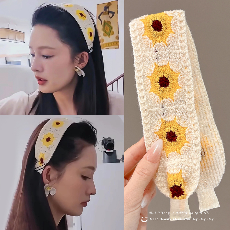 魔术贴头发贴针织发带洗脸发箍女