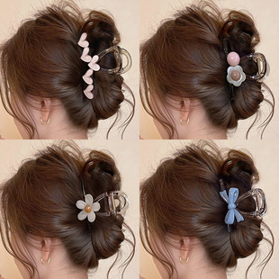 适合发量少 头发抓夹女中号后脑勺鲨鱼夹高级感盘发发夹头饰发卡