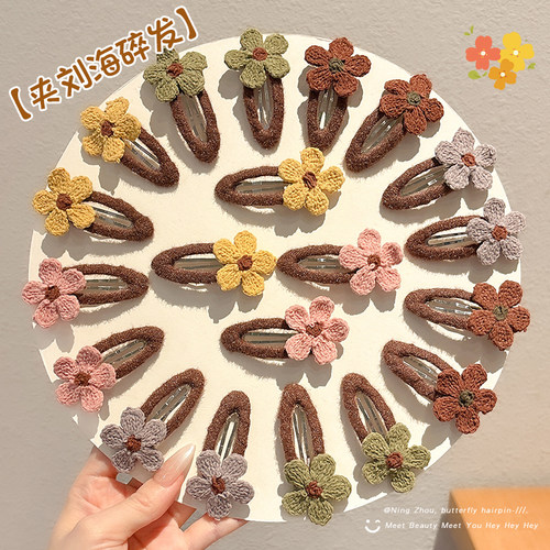 儿童花朵一字夹发夹女孩刘海侧边