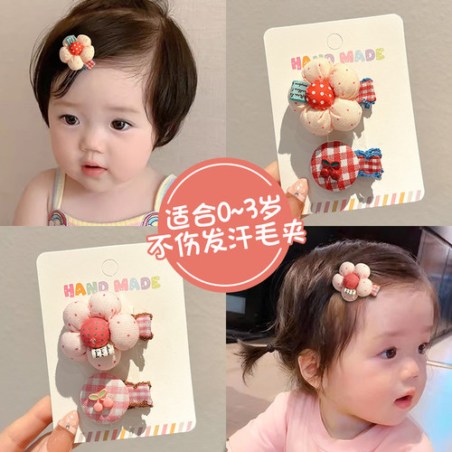 全包布汗毛夹婴幼儿花朵胎毛夹子