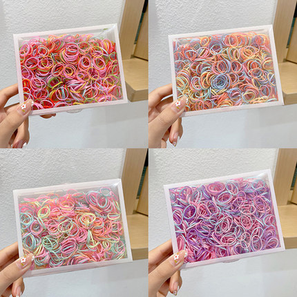 彩色一次性橡皮筋儿童不伤发宝宝头绳女童扎头发发绳小号发圈头饰