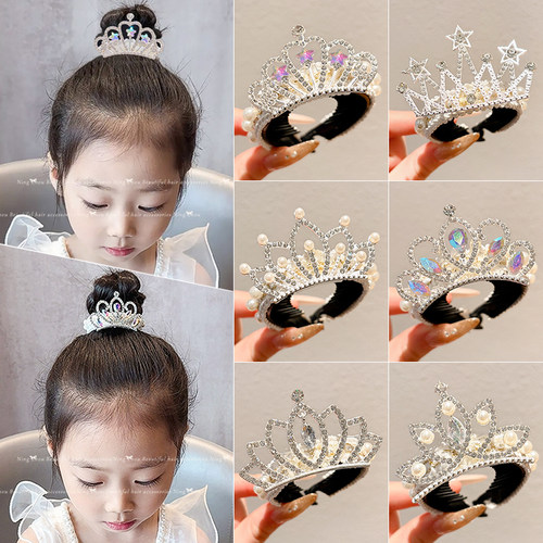 丸子头神器生日皇冠发夹女儿童