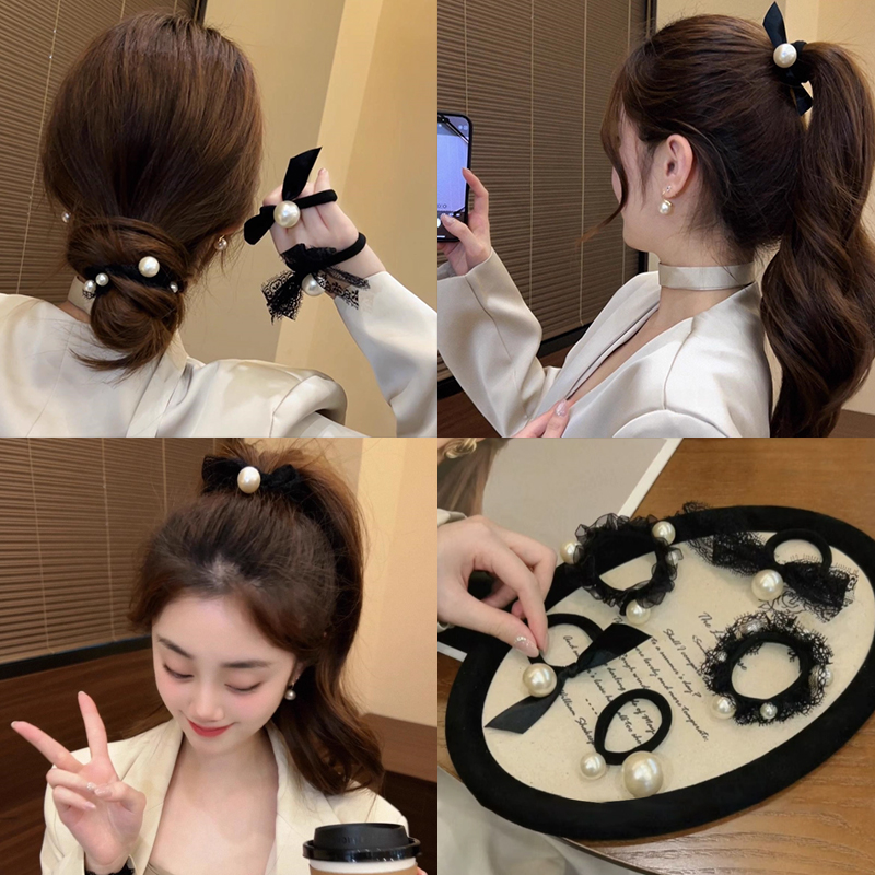 小香风韩系东大门珍珠发圈头绳女
