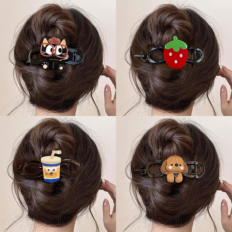 可爱蝴蝶结扭扭夹发夹女后脑勺