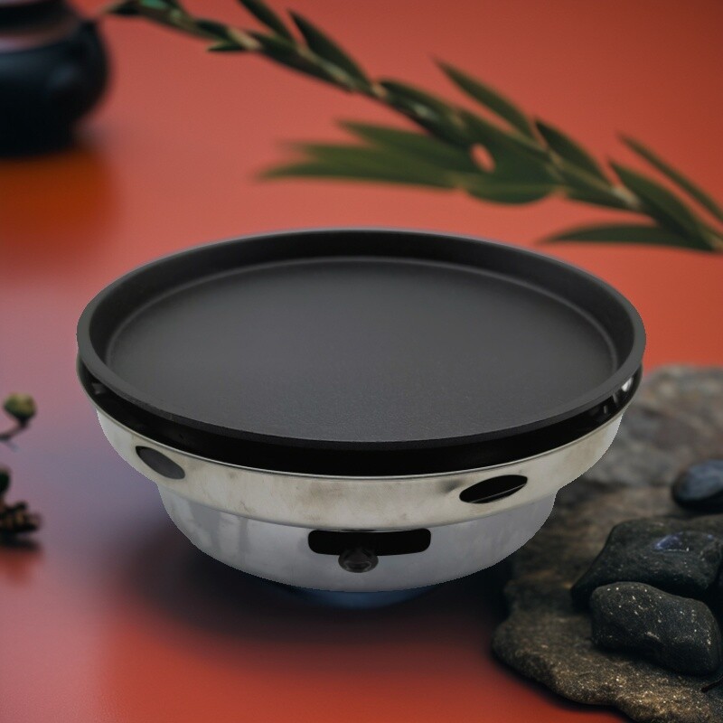 固体酒精炉干锅便携小烤炉饭店铸铁烤肉盘家用铁板韭菜炉加热商用