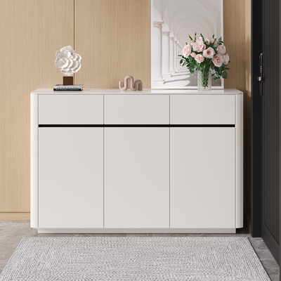 奶油风蜂窝铝合金鞋柜门口户外