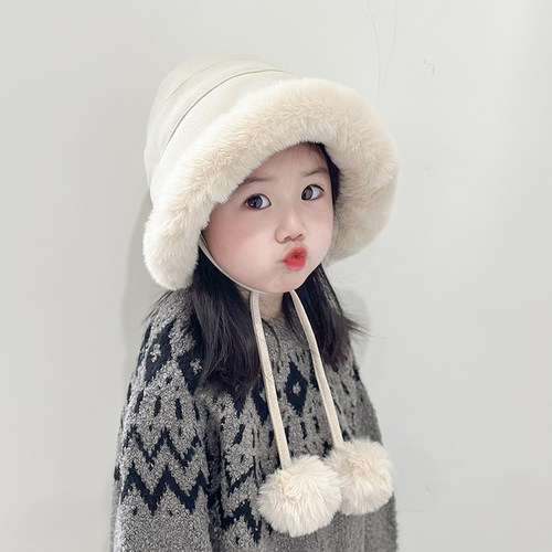 慕佩奇渔夫帽大檐毛绒加厚护耳