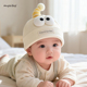 婴儿帽子春秋薄款 护囟门胎帽男女宝宝小月龄套头新生儿防风纯棉帽