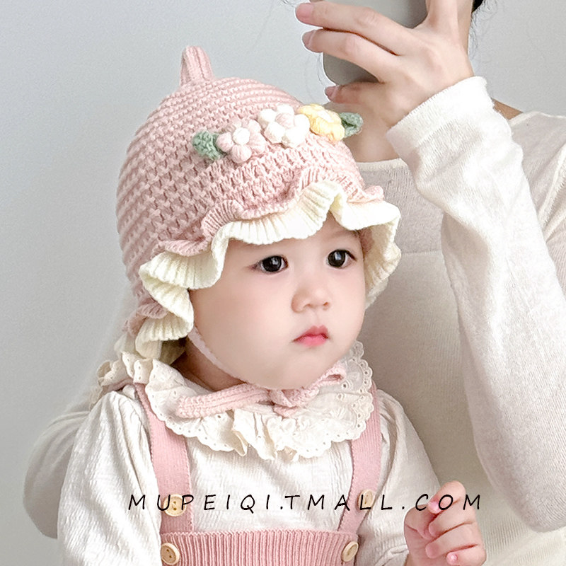 宝宝帽子秋冬季毛线帽女童婴幼儿针织护耳帽韩版小花公主帽渔夫帽,童装/婴儿装/亲子装,帽子,淘宝优惠券,粉丝福利购,淘宝优惠卷