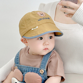 婴儿帽子春秋韩版 可爱小熊速干防晒幼儿遮阳男女宝宝秋冬鸭舌帽薄