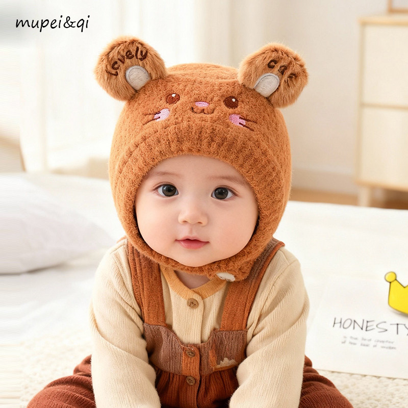 婴儿帽子秋冬季保暖加厚针织可爱毛绒帽男女宝宝小月龄护耳包头帽,童装/婴儿装/亲子装,帽子,淘宝优惠券,粉丝福利购,淘宝优惠卷