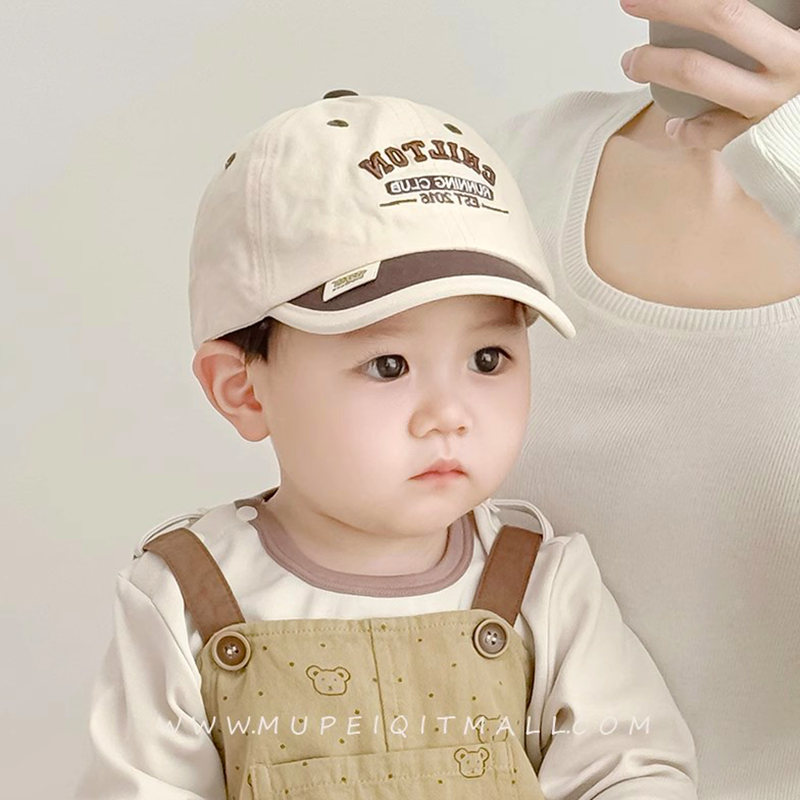 宝宝帽子春秋季鸭舌帽男童女婴幼儿可爱刺绣棒球帽纯棉遮阳防晒帽