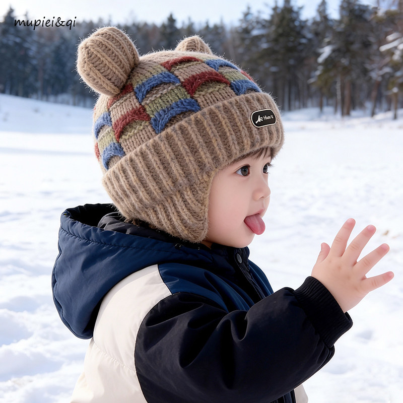 宝宝帽子秋冬季韩版可爱针织护耳帽男女童保暖防风拼色儿童条纹帽,童装/婴儿装/亲子装,帽子,淘宝优惠券,粉丝福利购,淘宝优惠卷