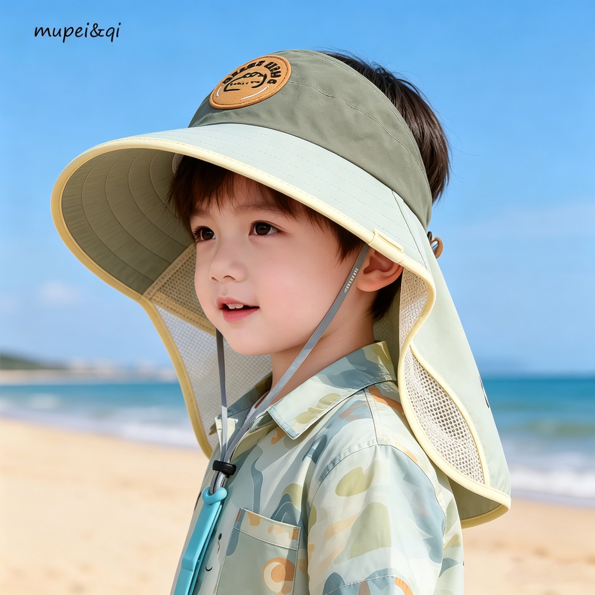 儿童空顶帽子夏季防晒遮阳大帽檐