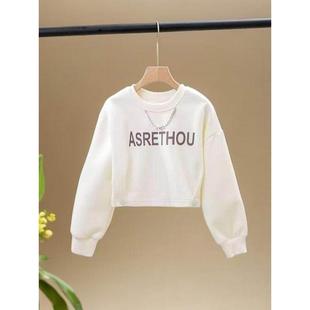 女童秋款短款印花卫衣上衣2025新款儿童洋气时髦女孩中大童春秋装