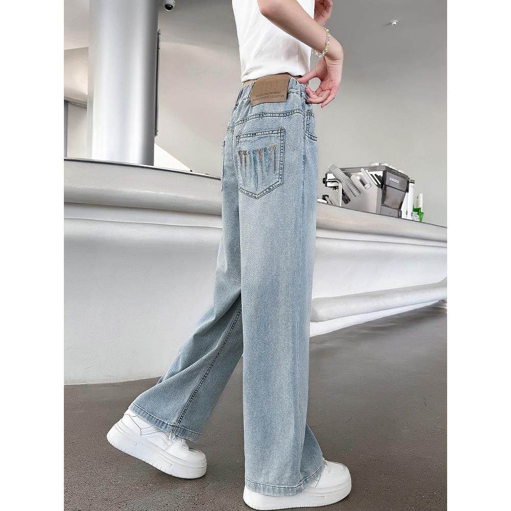 女童裤子夏季薄款2025新款夏装女大童洋气窄版阔腿儿童天丝牛仔裤,童装/婴儿装/亲子装,儿童牛仔裤,淘宝优惠券,粉丝福利购,淘宝优惠卷