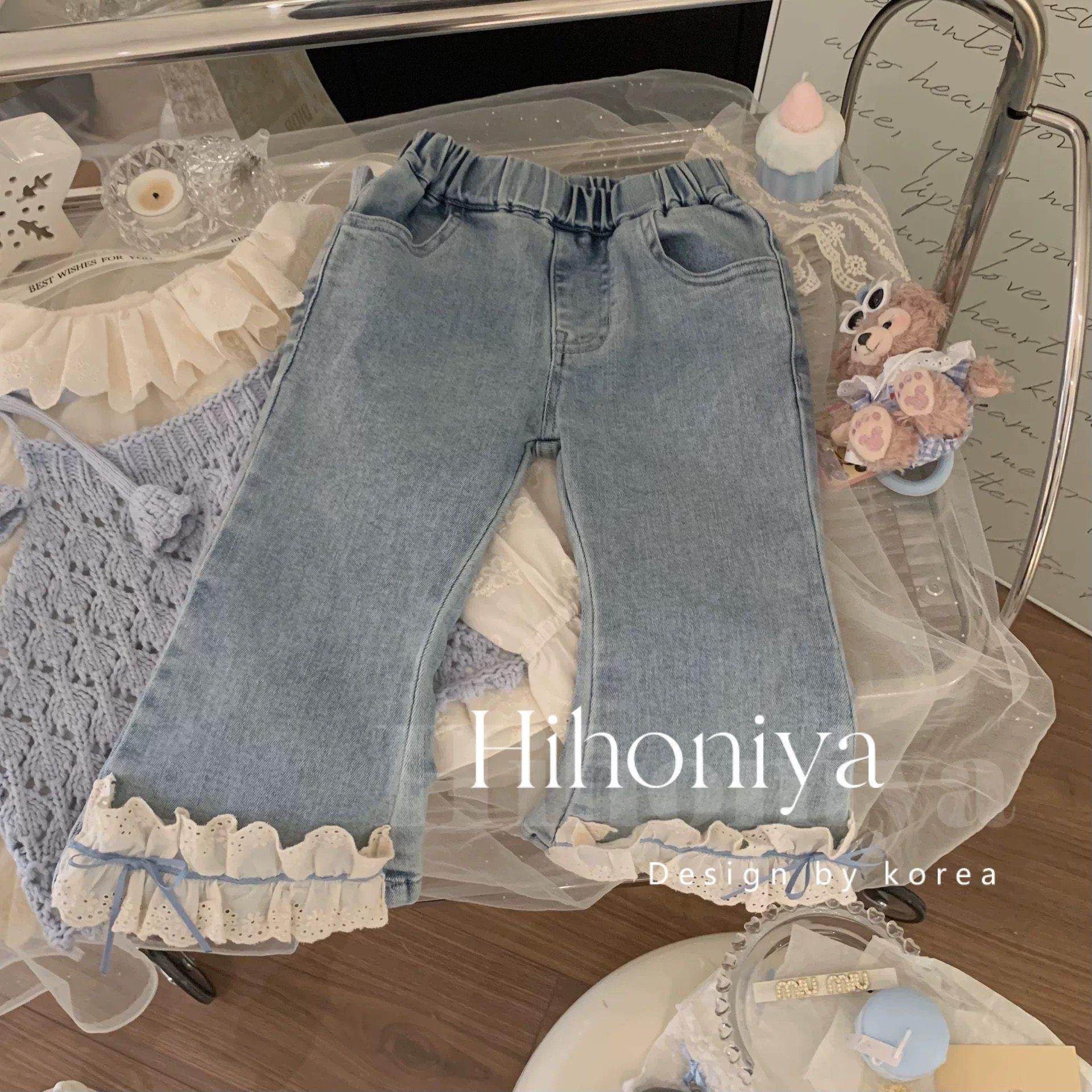 女童裤子2025春秋新款女宝宝水洗软牛仔裤儿童韩系洋气花边休闲裤,童装/婴儿装/亲子装,儿童牛仔裤,淘宝优惠券,粉丝福利购,淘宝优惠卷